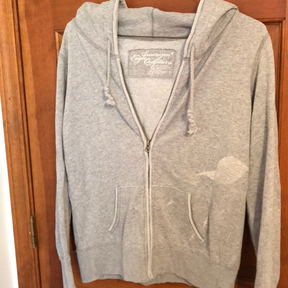 American Eagle gray floral jacket